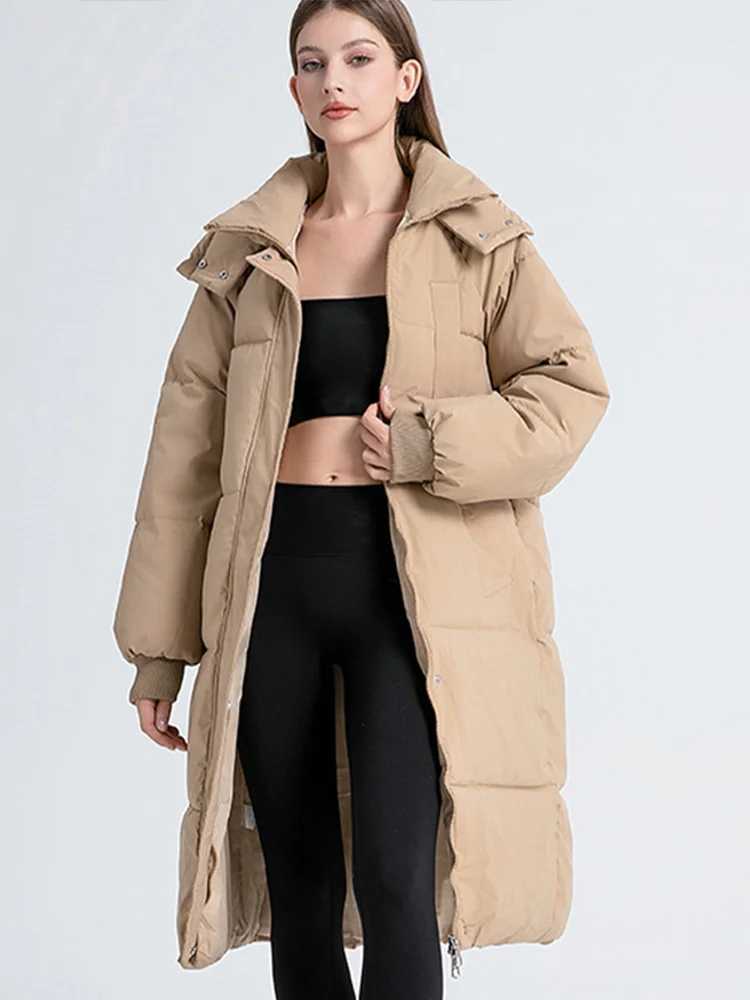 2024 New Zipper Thicken Snow Parkas Women Warm Thickened Long Sleeved Coats With Hood For Woman Winter Waterproof Outwear Tops X241019