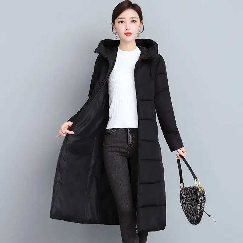2024 Long Straight Winter Coat Women Casual Down Jackets Slim Remove Hooded Parka Oversize Fashion Outwear Plus Size 5XLX241019