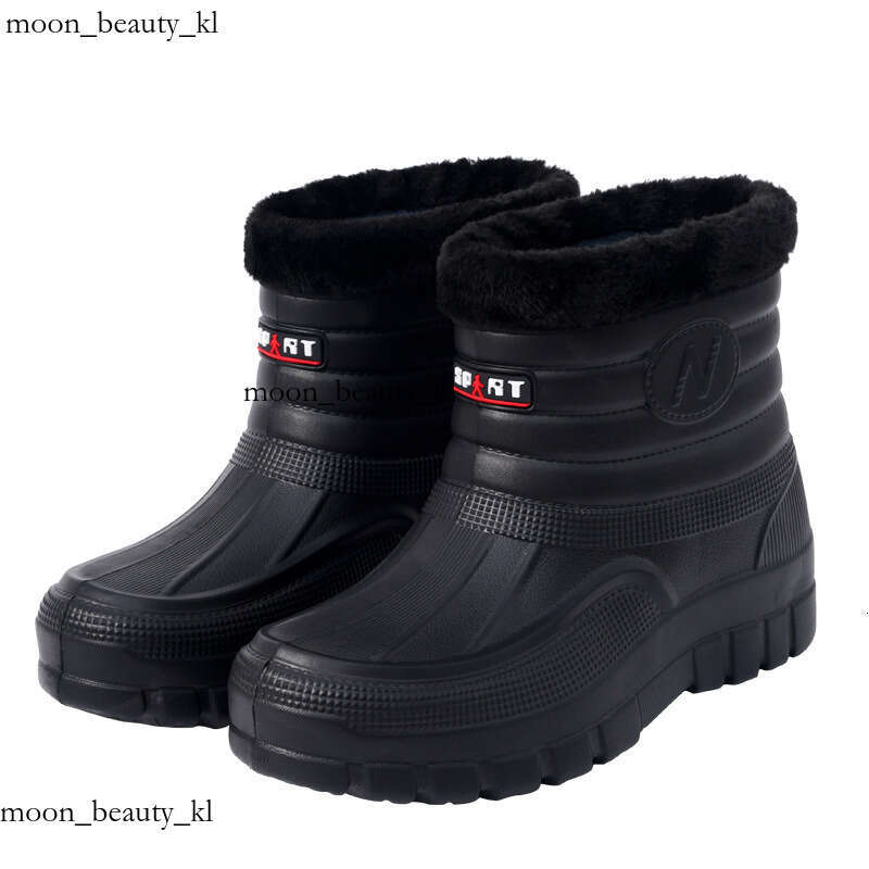 Velvet Insulation Outdoor Waterproof Cotton Shoes Men's Rain Boots Car Wash Construction Protection Wear Resistant Medium High Cylinder Water Sho