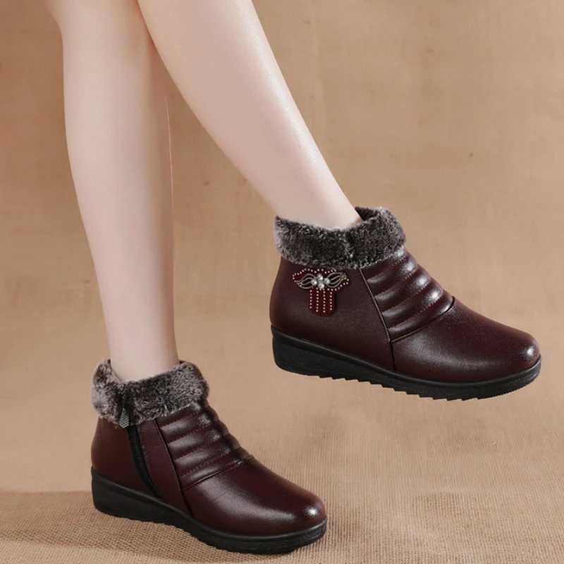 New Winter Womens Thick Plush Womens Ankle Boots Zipper Comfortable Outdoor Snow Boots Fashion Cotton Shoes Botas De Mujer Y241019