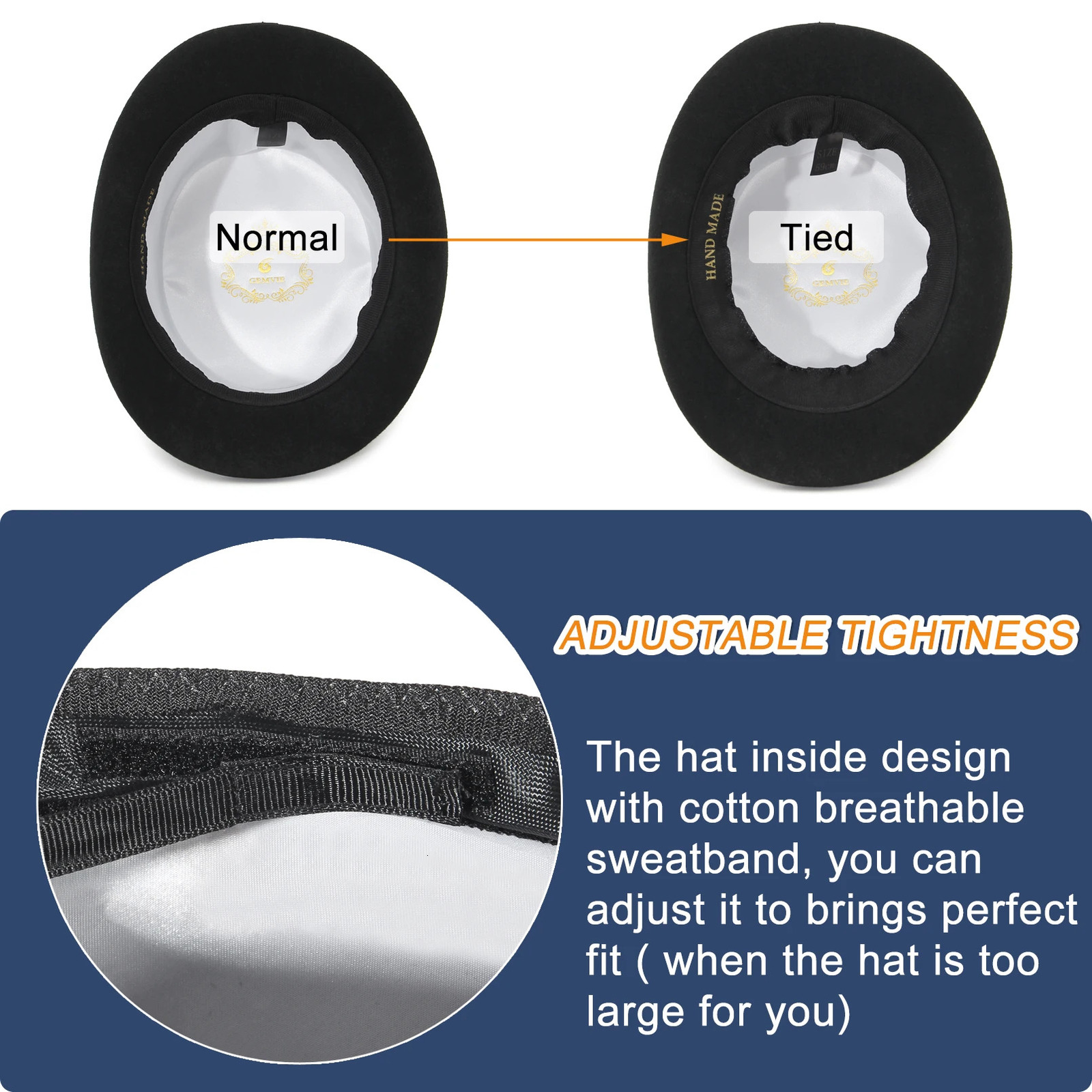 GEMVIE 17cm 100% wool felt mens top hat cylindrical high hat top crazy hat party costume Fedora Magic Theater hat 241018