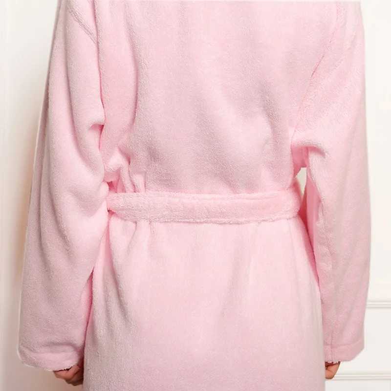 Winter Thickening Cotton Bathrobe Man Towel Fleece Robe Lengthen XXL Plus Size Long-Sleeve Sleepwear Lovers Homewear AutumnXJ241018