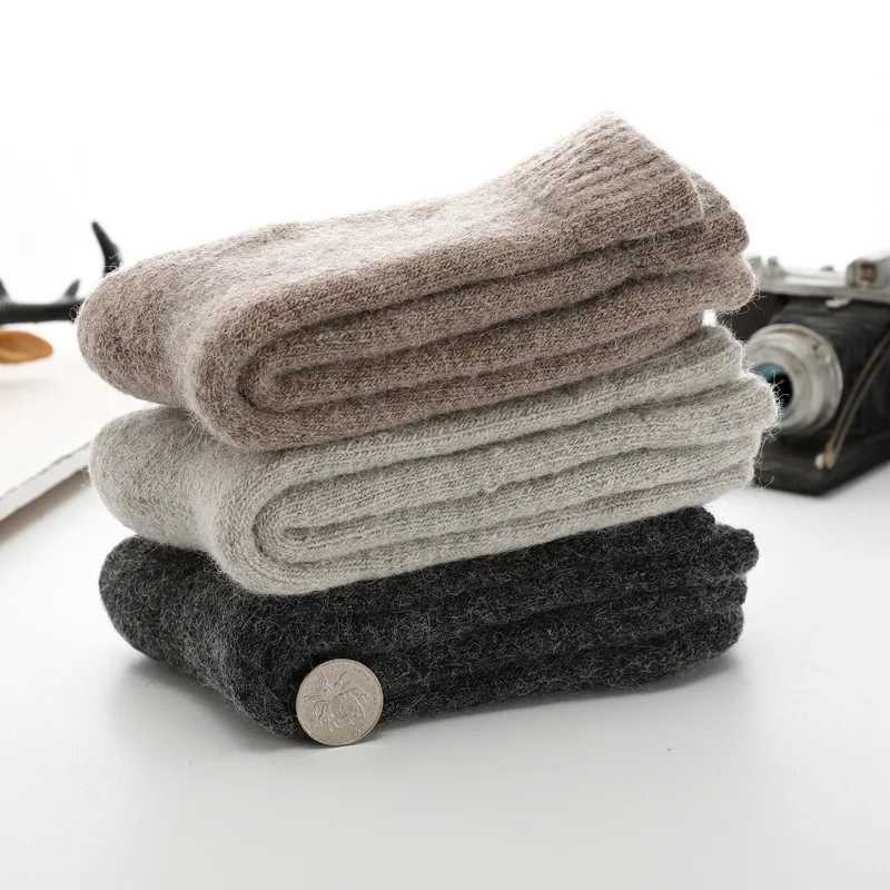 Super Thicken Winter Socks Merino Wool Socks Russia Winter Warm Male Socks Solid Color Warm MeiasXJ241019