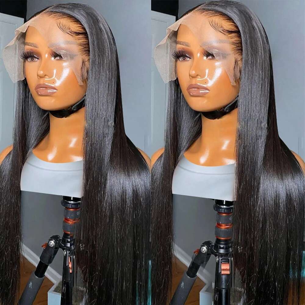 Transparent Lace HD Frontal Wigs Pre Plucked Brazilian Bone Straight x Front Human Hair For Black Women