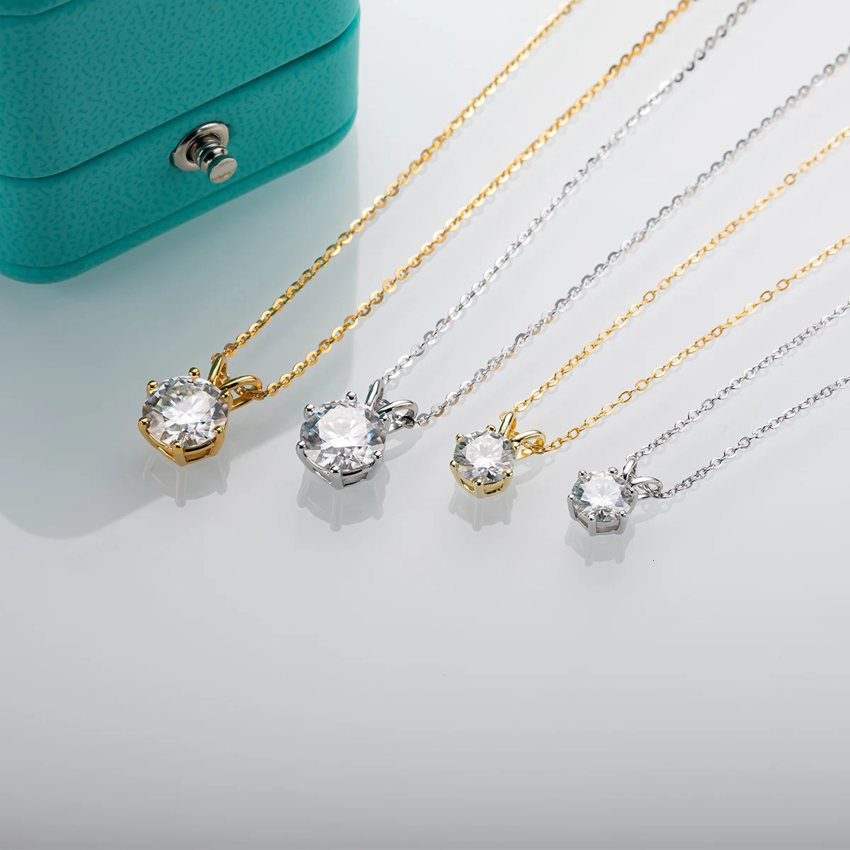 AnuJewel 1ct 3ct 5ct D Color Diamond Top Quality 18K Gold Plated Pendant Necklace Exquisite Jewelry Gift Wholesale 241018