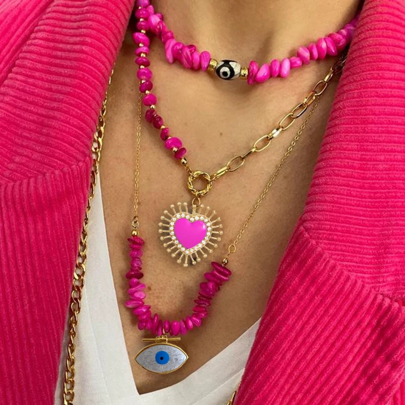 Bohemian ethnic style summer colorful womens tourism beach trend soft pottery clay necklace 241018