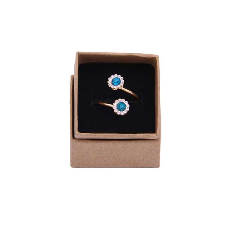 4x4x3cm ring box 24 pieces cowhide earrings/pendants gift box high-quality jewelry organizer display paper packaging black sponge W241019