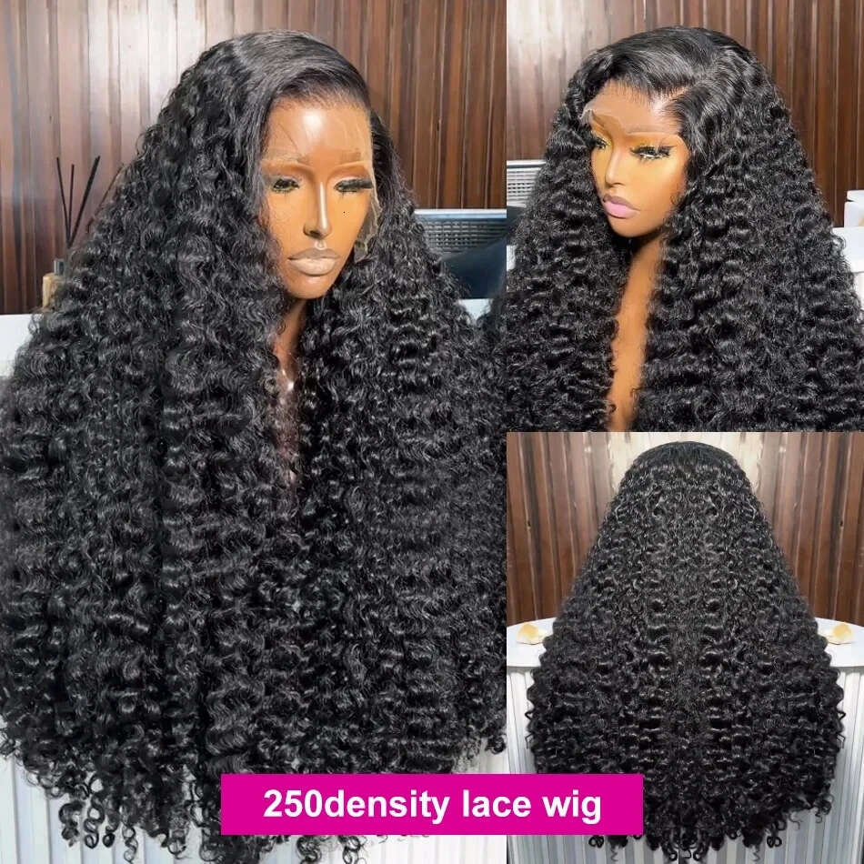 250 Density Brazilian 30 40 Inch Deep Wave 13x4 13x6 HD Lace Front Human Hair Wig 5x5 Glueless Closure Preplucked Curly Wigs