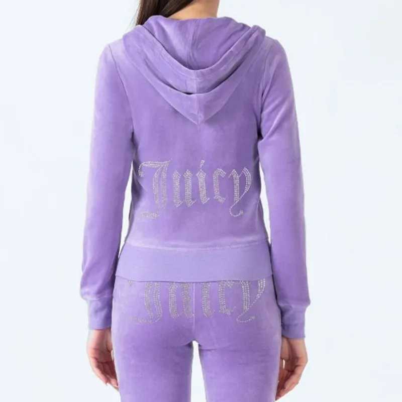 Womens Two Piece Pants JUICY COMETYRE Womens Velvet Track and Field Wear Casual Straight PantsHooded Sweatshirt 2pc Velvet Original Premium Womens Sp 