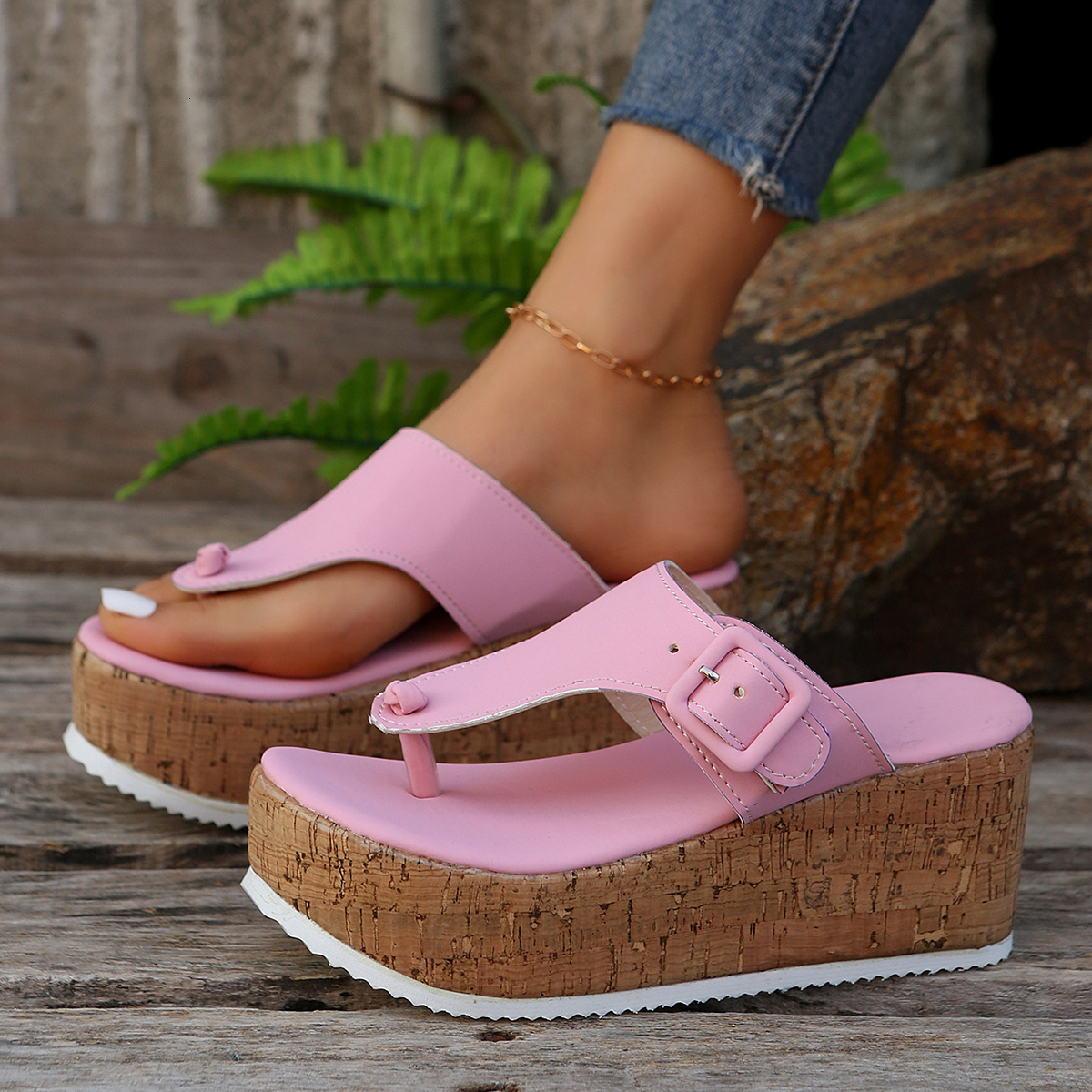Slippers Women S Summer Flip Flops Female Wedge Platform Sandals Ladies Non Slip Thick Bottom Casual Black Pink Large Size Shoes Ddmywed Ddmysaturn