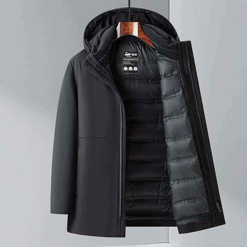 Detachable Inner Ing Goose Down Jacket Men Warm Loose Fluffy Padding Thick Parka Coat Male Puffer Man Winter Clothes