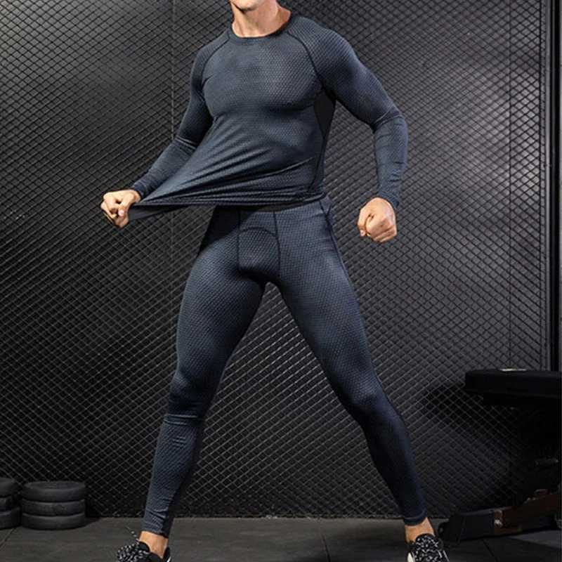 New 3D snake print mens sports bike set fast drying outdoor running set casual long sleeved top+tight fitting set fitness shirt for men W241018