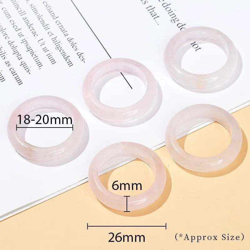 JD Natural Healing Crystal Band Rings Amethyst Agate Jasper Dainty Finger Solid Ring Women Men Fashion Minimalist Jewelry Gifts 241010