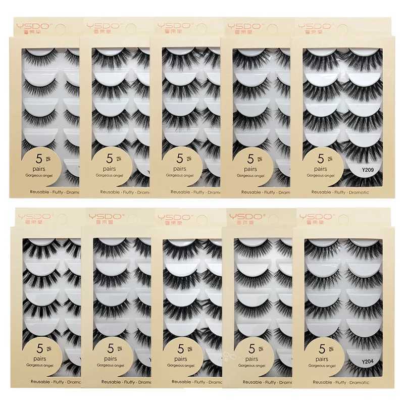 3/5/10 Pairs Dramatic Thick Full False Eyelashes Fluffy Soft 3D Mink Lashes Natural Long Faux Cils Eyelash Extension Makeup ToolXJ241019