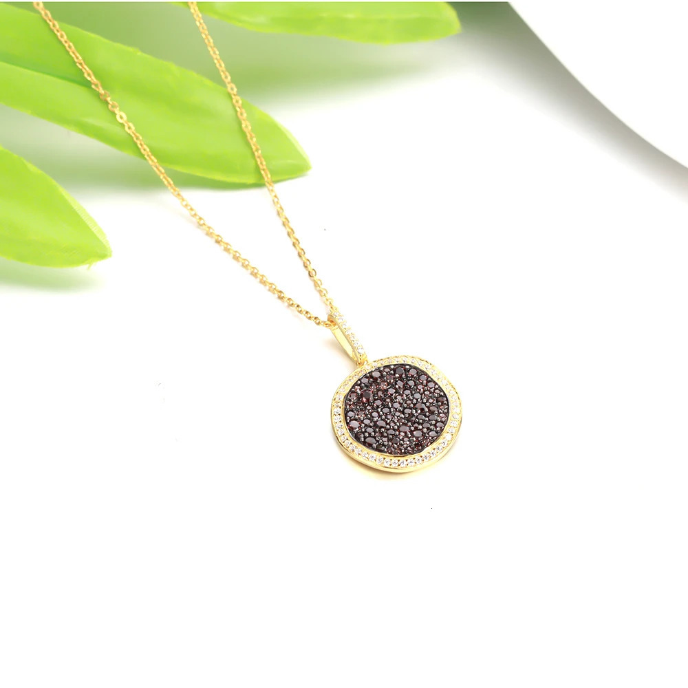 TKJ genuine 925 sterling silver jewelry natural gemstones black spinel necklace and pendant party womens wedding gift 241018