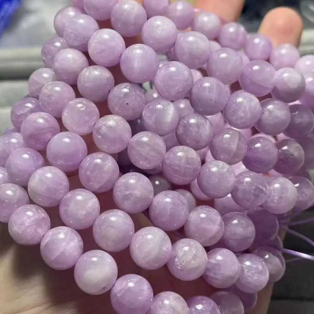 2 bracelets AKAC 100% about 7-9mm natural Kunzite bracelet beads wholesale 241018
