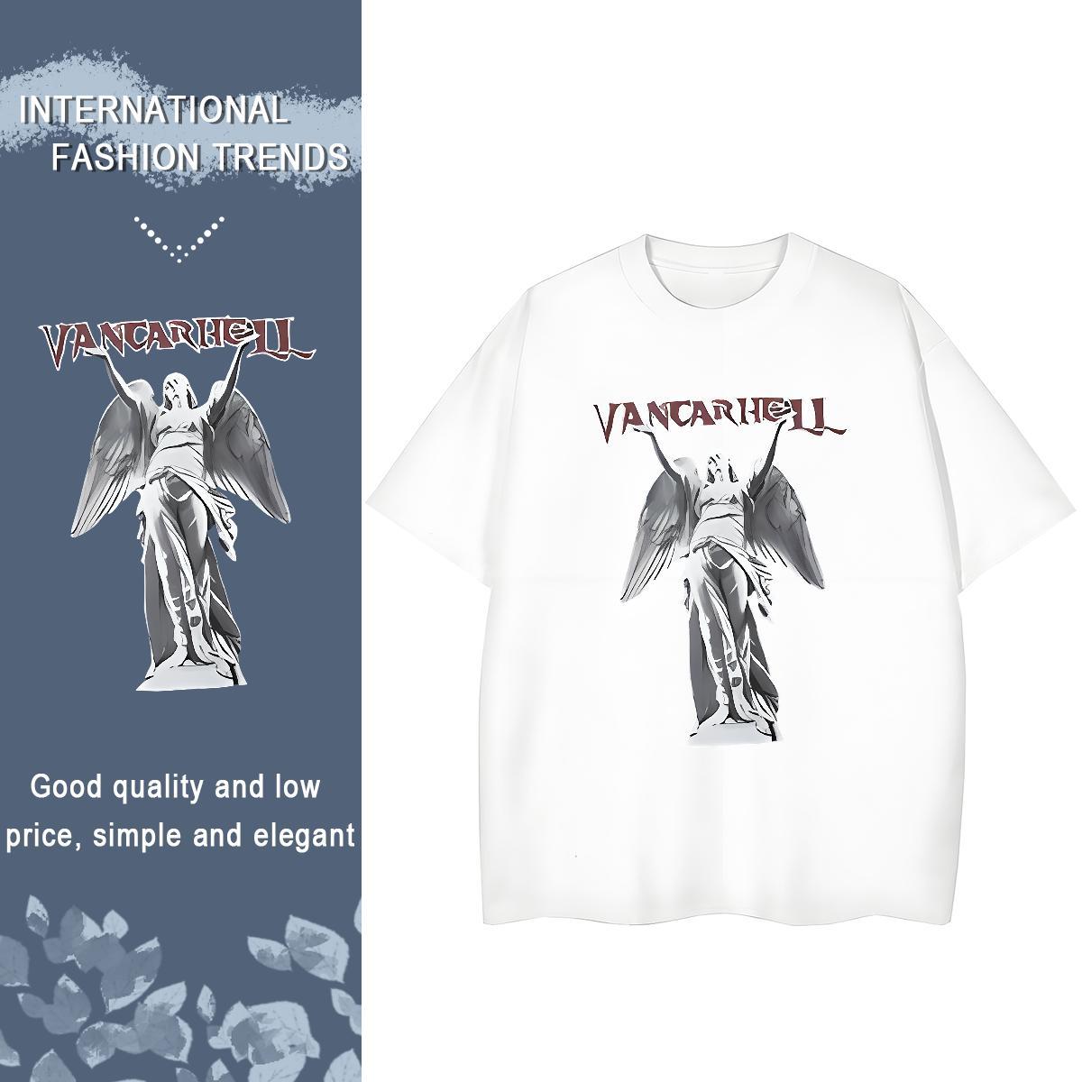 DIY T-Shirts for Women 230g Cotton Breathable Soft Casual Daily Wear Religion Women Tshirts Lady Black White Clothes