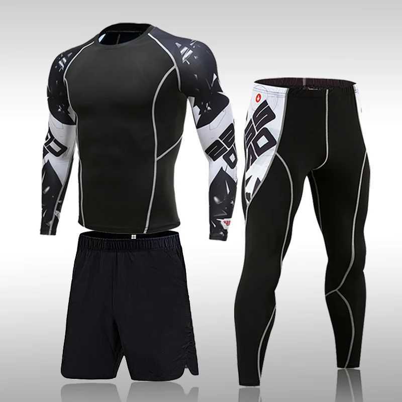 Mens compression sportswear quick drying inspiration fitness training MMA kit Rashguard mens sportswear jogging suit W241018