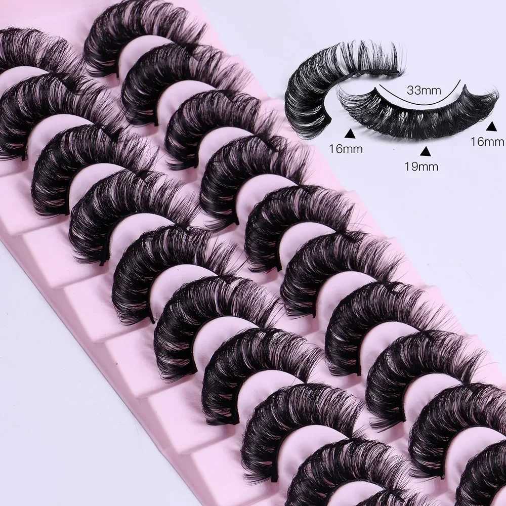 Lashes 10 Pairs Russian Strip DD Curl Lashes 3D Eyelashes Reusable Fluffy False Lashes Russian ExtensionsXJ2410