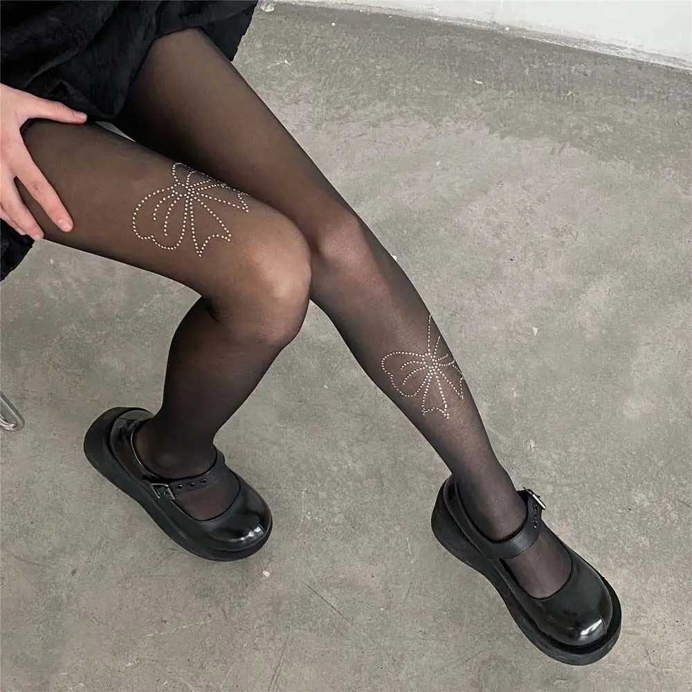 Socks Hosiery Breathable Girl Rhinestone Sexy Lolita Star Bow Nightclub Dress Up JK Tights Body Stockings Female Stockings Pantyhose Y2408330085N
