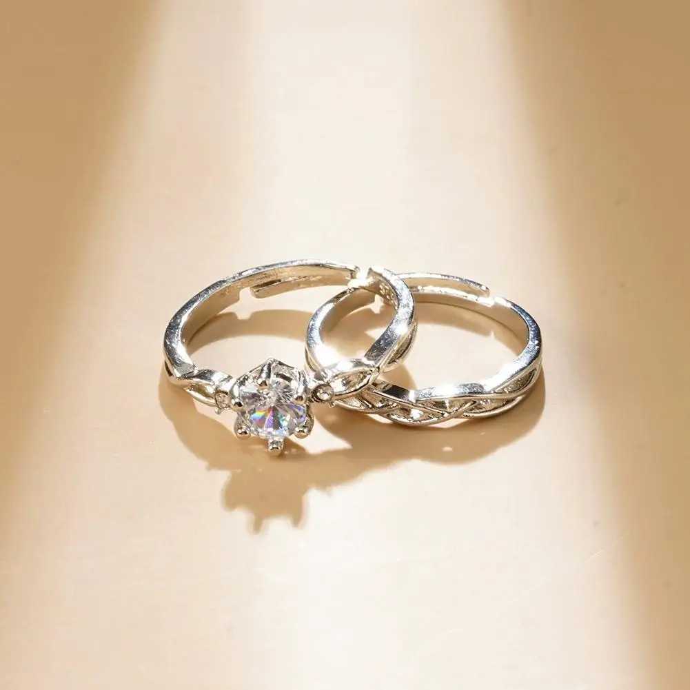 Couple Ring Womens Adjustable Wedding Jewelry Romantic Promise Wedding Anniversary Jewelry Gift Y241019