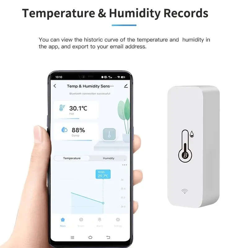 2PCS Tuya App Wireless Temperature Humidity Sensor Smart Home Remote Control Thermometer Hygrometer Work With Alexa Google