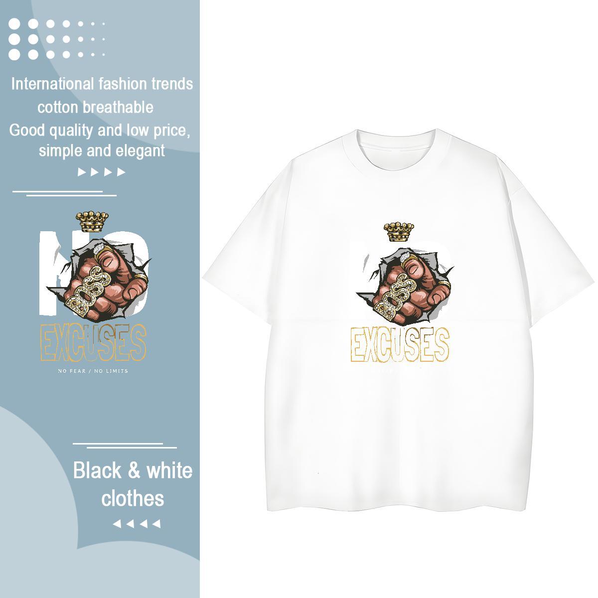 Fashion New Women T Shirts 230g Pure Cotton Comfortable Street Casual hand- Womens Tshirts Loose Custom Print Oversized Tees Shirts
