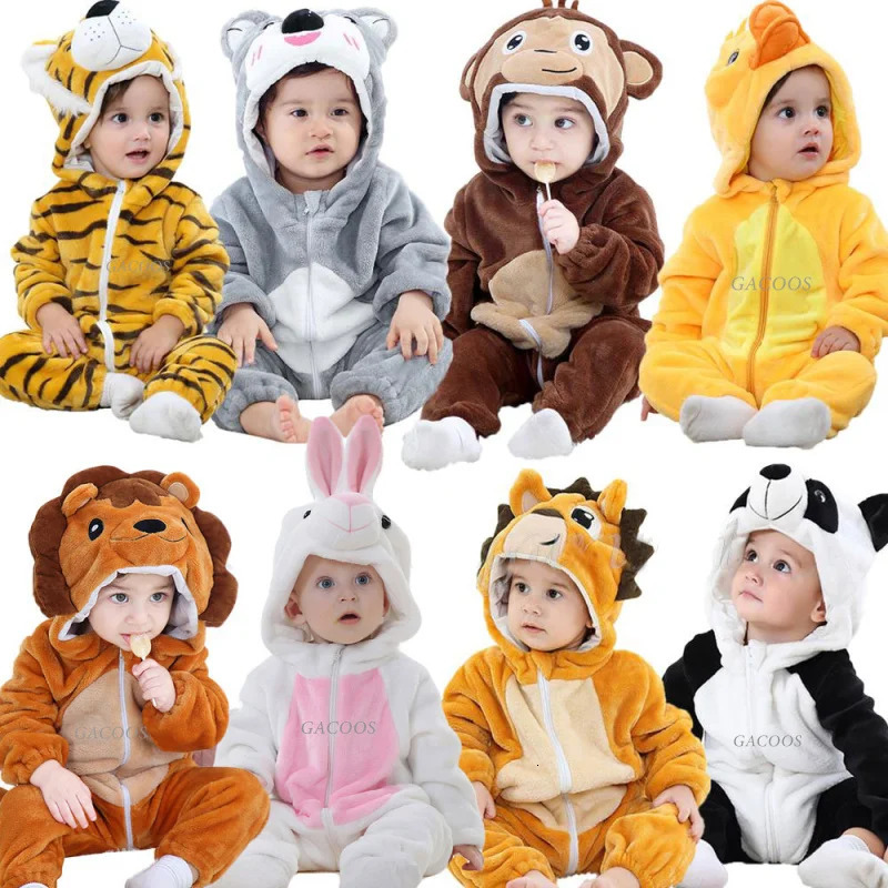 Cute monkey tiger dinosaur role-playing costume for boys and girls childrens animal jumpsuit baby jumpsuit baby pajamas childrens Kigurumi 241018