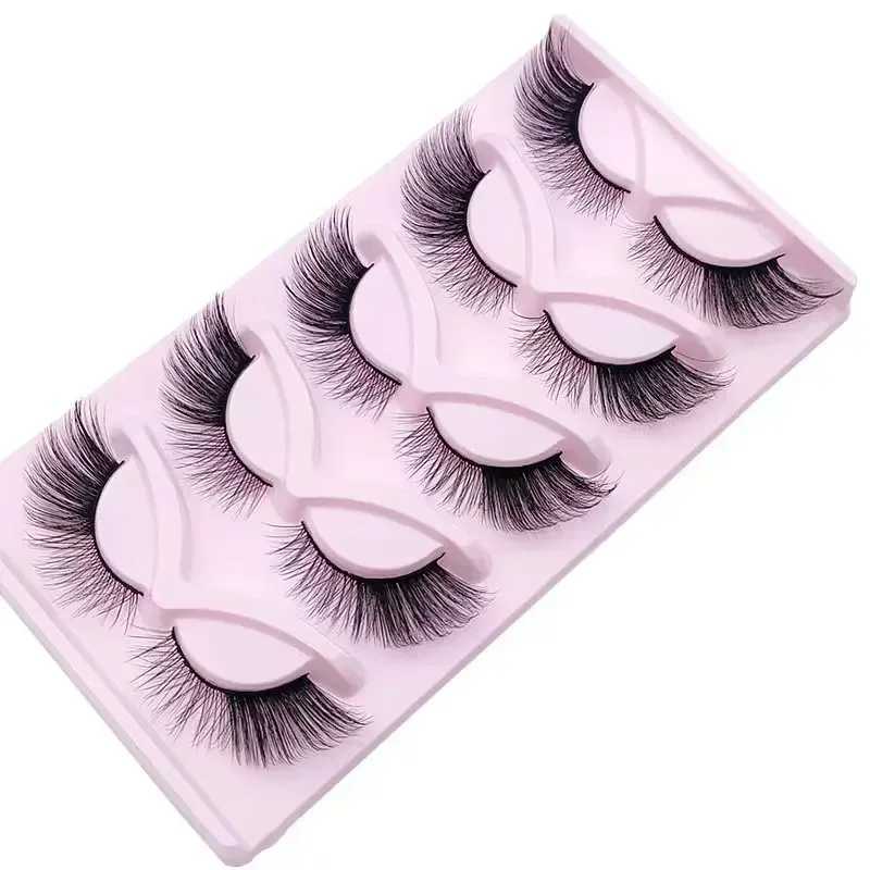 5 Pairs 3D False Eyelashes Cat Eyelash Natural Fake Lashes Wispy Makeup Faux Mink lashesXJ241019