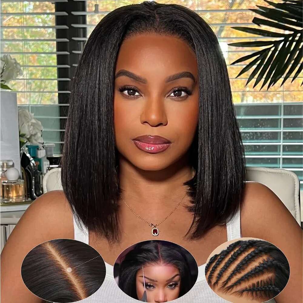 Straight Density x Short Bob Wig Lace Front Human Hair Wigs For Women HD Transparent Frontal s al