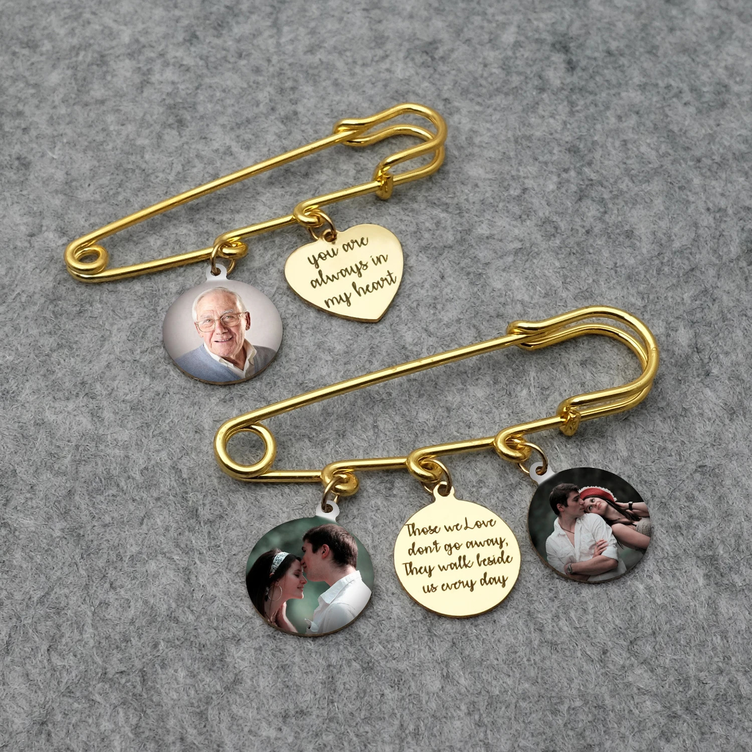 Customized po Brooch po tie nail wedding bouquet pin personalized bride po charm wedding commemorative gift 241018