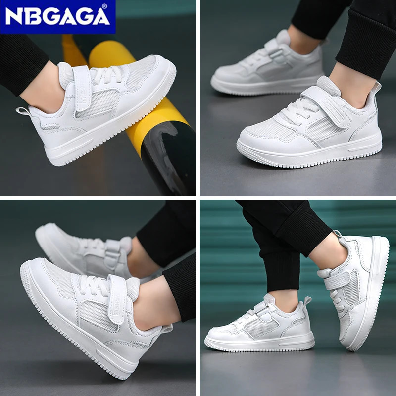 Children Sneaker Boys Casual Shoes Black Leather Flat Student Walking Nonslip Girl Lightweight Sports Tennis Footwear 241018