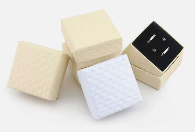 High quality square jewelry box engagement ring box earring jewelry display gift box holder black and white navy blue W241019