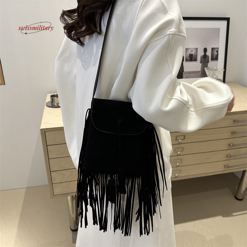 Bohemian chic Su women's 2024 autumn and winter new fashion shoulder crossbody frosted small bag #15 swissmilitary