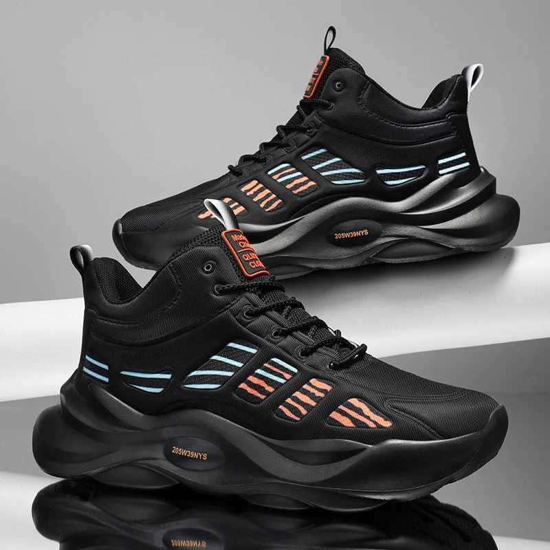 Athletic Outdoor Outdoor TN comfortable anti slip plus size running shoes mesh colored block EVA soft sole high top sports shoes H241019
