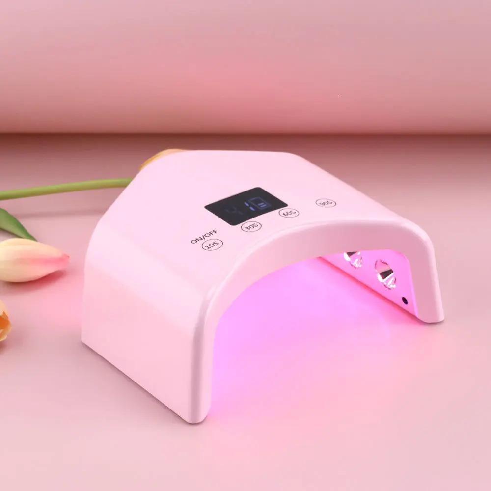 48W Mini Charging LED Light Portable Drying Machine Cordless Nail Red USB Cable Port Desktop n 365nm 405nm 241018