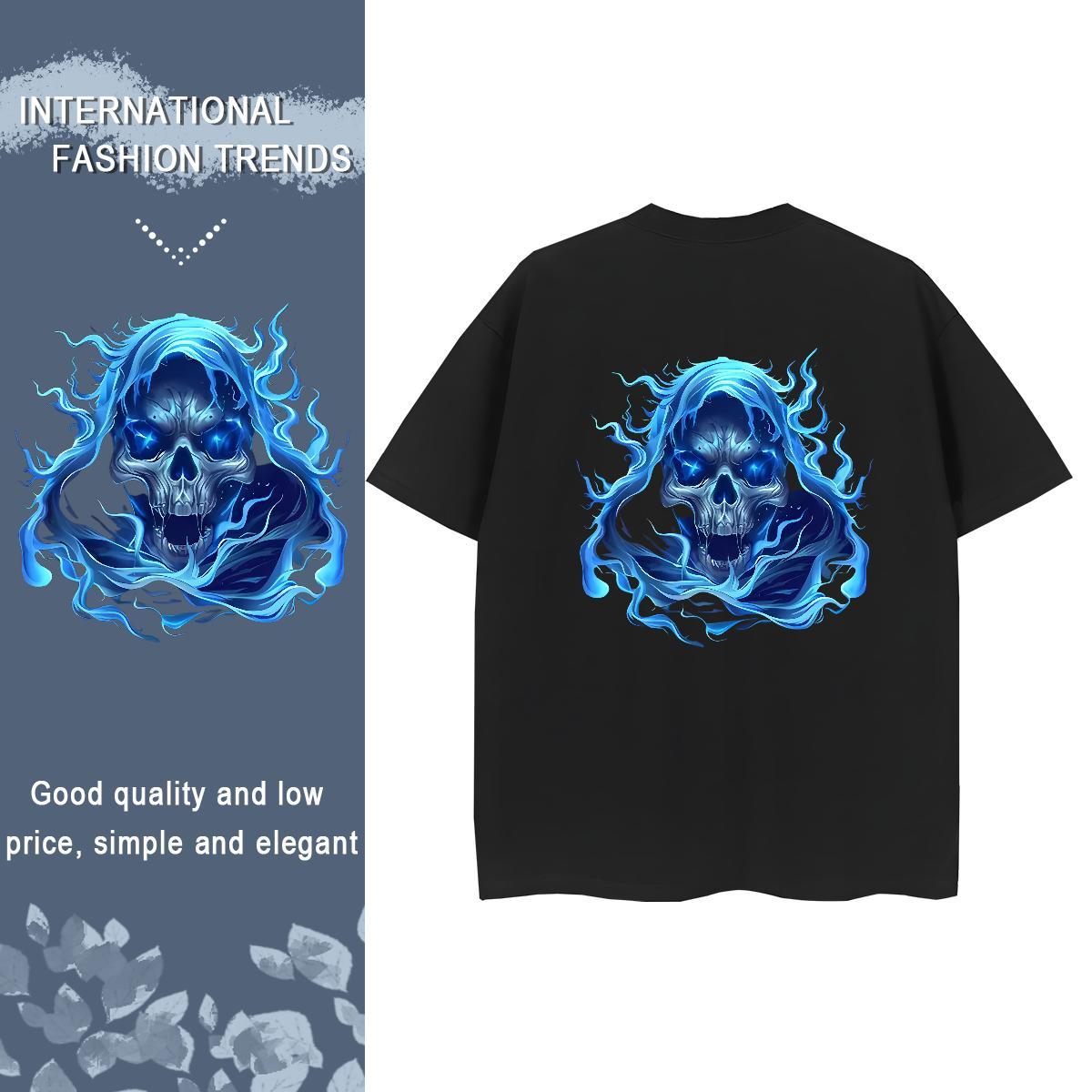 New Arrival Womens T Shirts 230g Pure Cotton Crew Neck Breathable Casual Beach terror Tshirt for Man Woman Loose fit Floral Print Tops Shirt