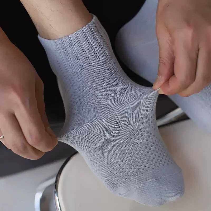 3Pairs Soft Men Black White Warm Cotton Socks Set Autumn Winter Male Solid Color Breathable Business Sport Short Socks For MenXJ241019