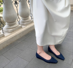 Yinyin Sheii Su Small Tune Tote Shallow Mouth Square Head Denim Inner Elevated Flat Sole Single Shoe Female Commuter Ddmywed Ddmysaturn