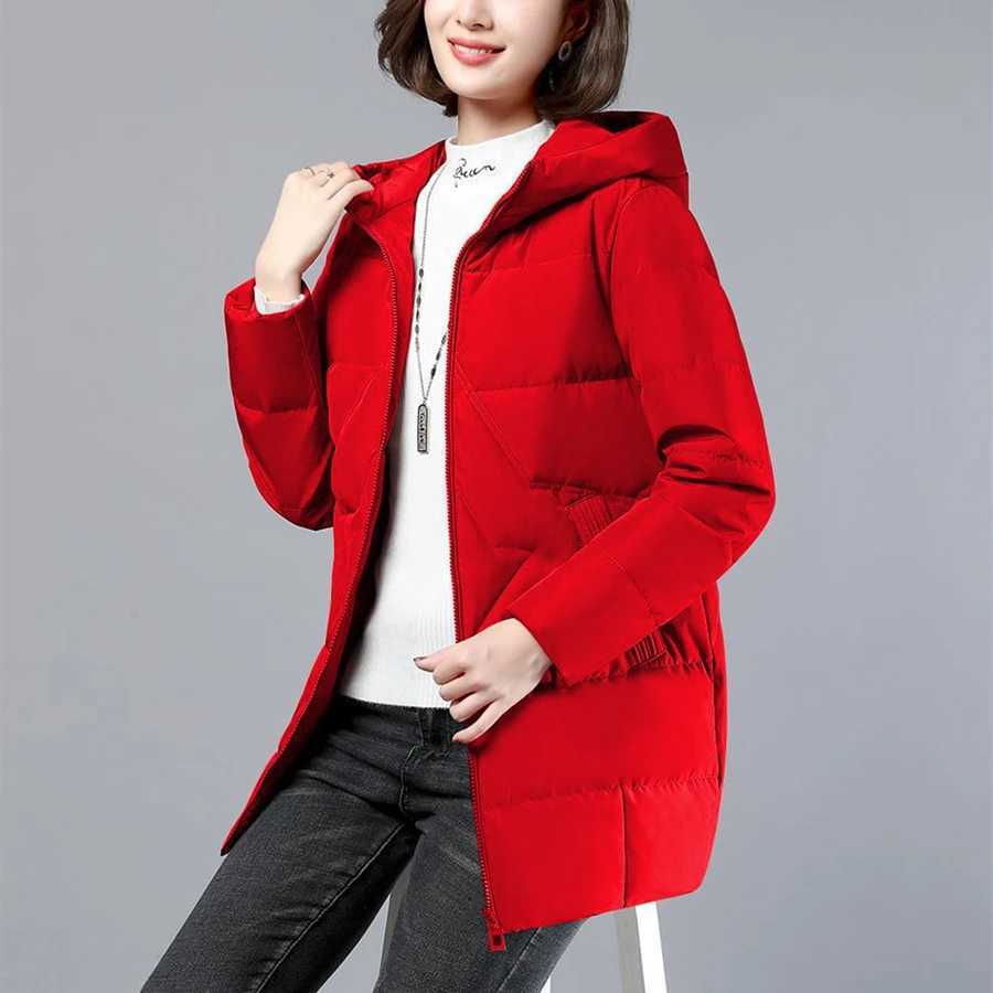 Winter Warm Big Size 4xl Hooded Parkas Coats Women Loose Mid Length Down Cotton Overcoats Thicken Chaqueta Snow Wear JacketsX241019