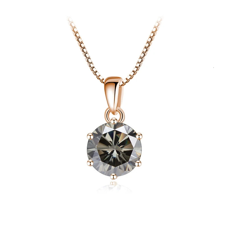 Butterflykiss 6.5mm 1.0 D Necklace Rose Gold Plated Pendant Original Genuine S925 Womens Silver Chain Jewelry 241018