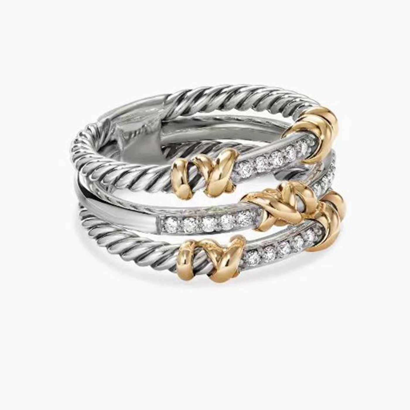 S925 Womens Silver Ring 6-9 Size Luxury Gold Couple Ring Type 7 Fashion Womens Jewelry 2407061517 Y241019
