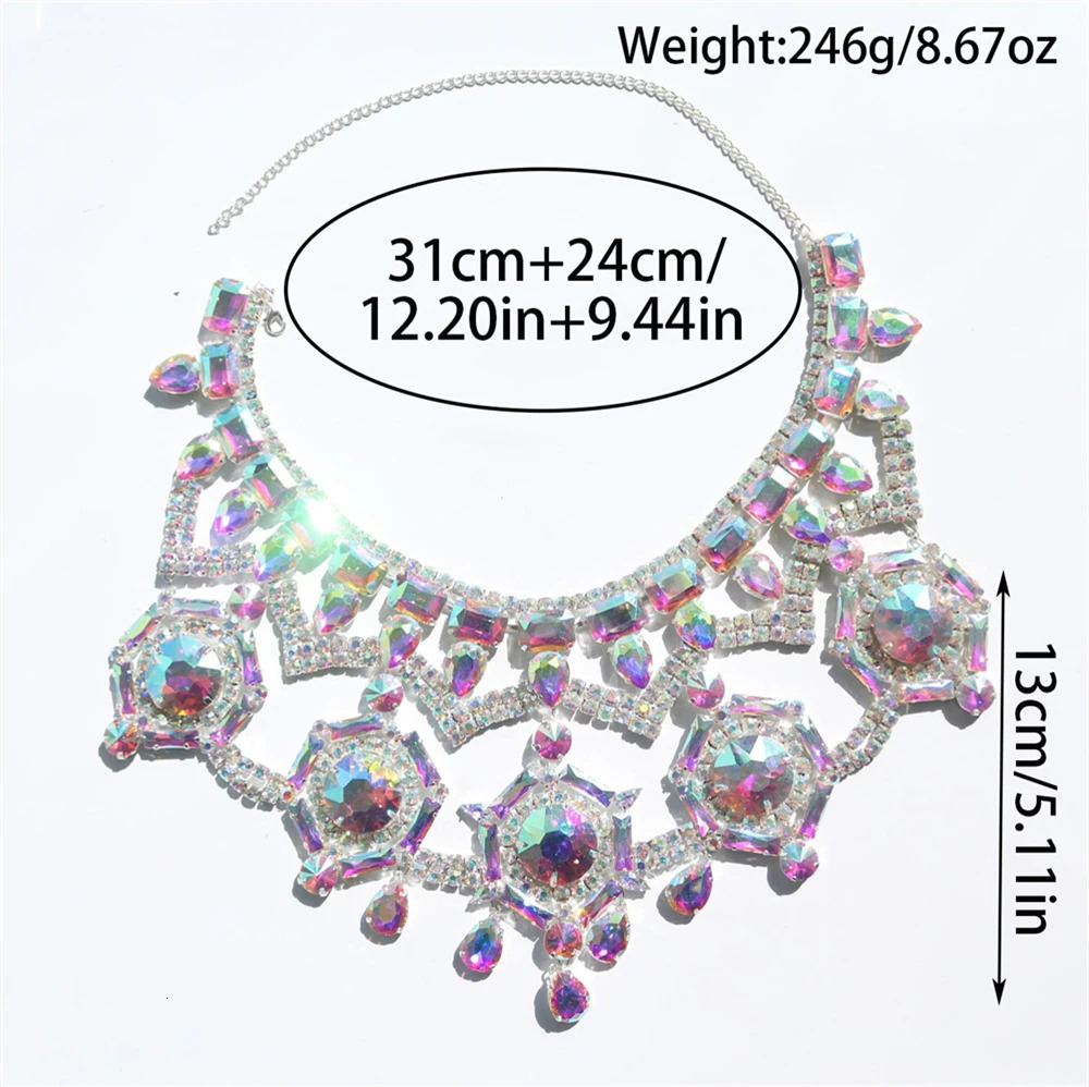 Fashionable and elegant colored crystal multi-layer hollow female bride 2024 rhinestone ball accessories 241018