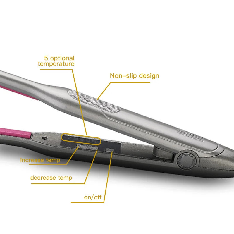 pencil flat iron with adjustable temperature small flat iron mini straightener suitable for mens Pixie short hair beard/bangs/edges 241018
