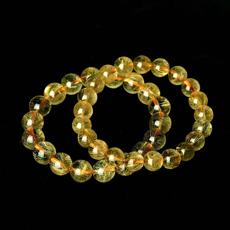 Natural gold ruby bracelet for men Brazilian wealth beads 7mm 8mm 9mm 10mm jewelry bracelet AA 241018