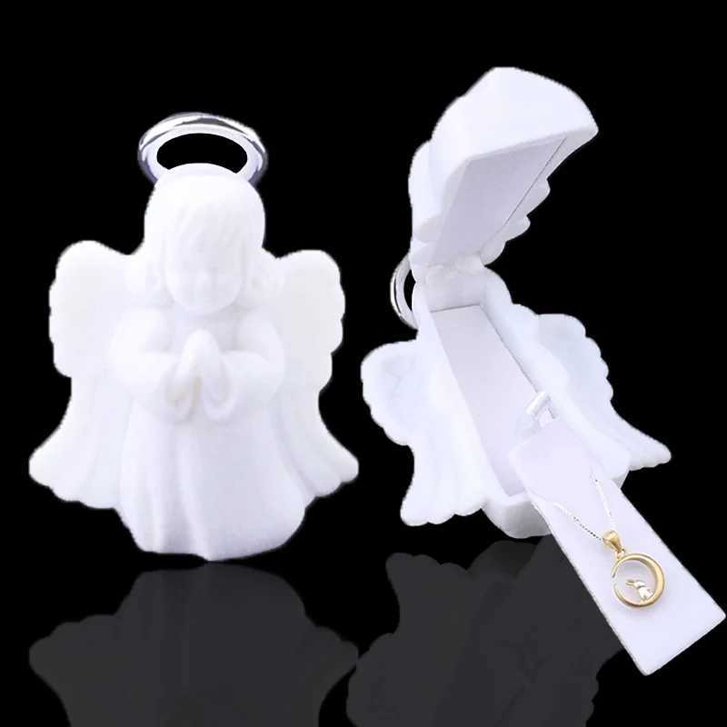 1/2PC Cute Angel shaped Velvet Jewelry Box Wedding Ring Box Gift Box Jewelry Packaging Display Necklace Box W241019
