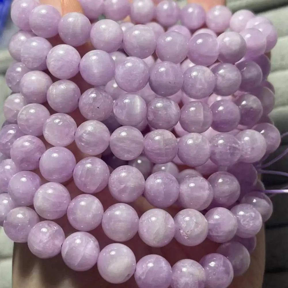2 bracelets AKAC 100% about 7-9mm natural Kunzite bracelet beads wholesale 241018