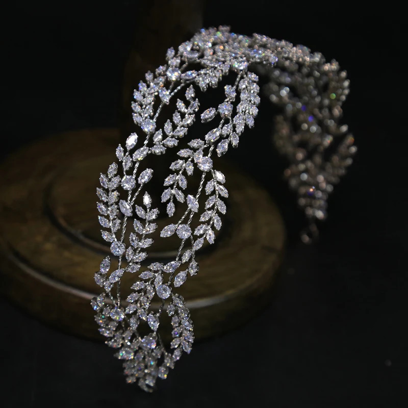 Irregular Wedding Hair Zircon Crown Sunset Crystal Bridal Jewelry Bridal Hair Jewelry 241018