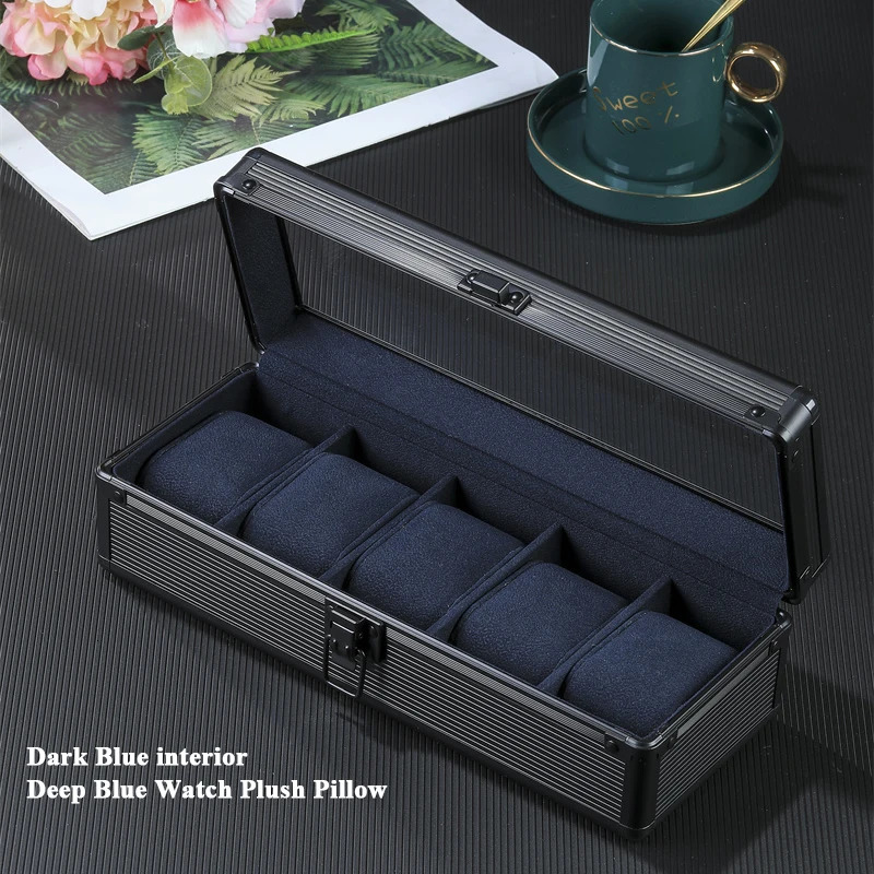 5-slot high-end aluminum alloy watch box watch storage box detachable and mobile Diy internal watch storage display box 241018