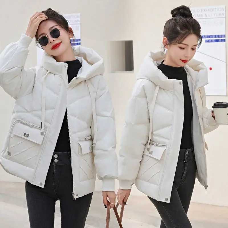 2024 New Winter women Warm Down Cotton Jacket fashion hooded Thick Puffer clothing Short coat casual Loose outerwear female R022X241019